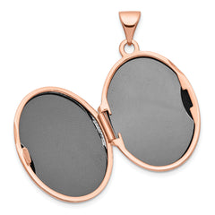 14K Rose Gold 21mm Oval w/Diamond Vintage blk interior Locket