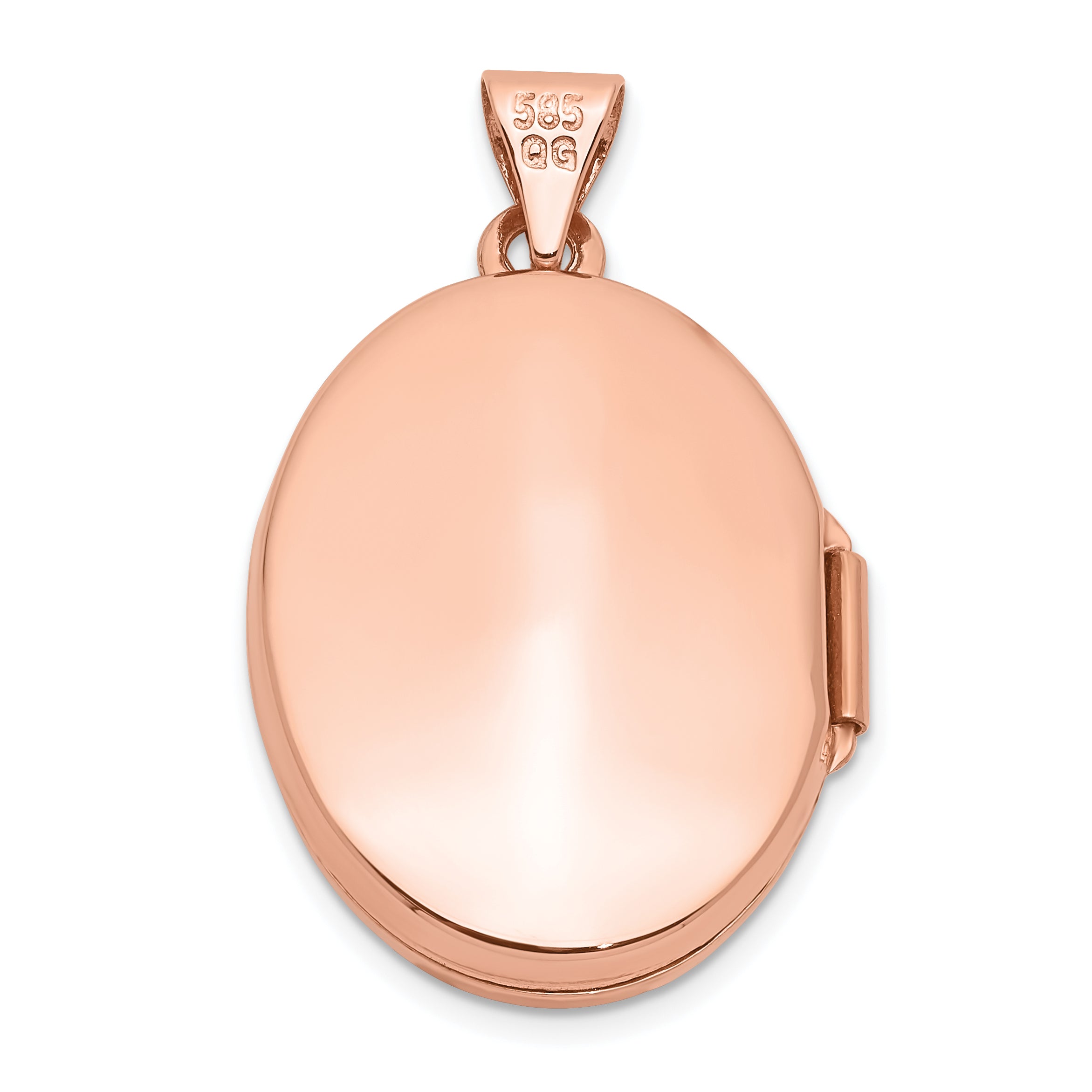 14K Rose Gold 21mm Oval Locket