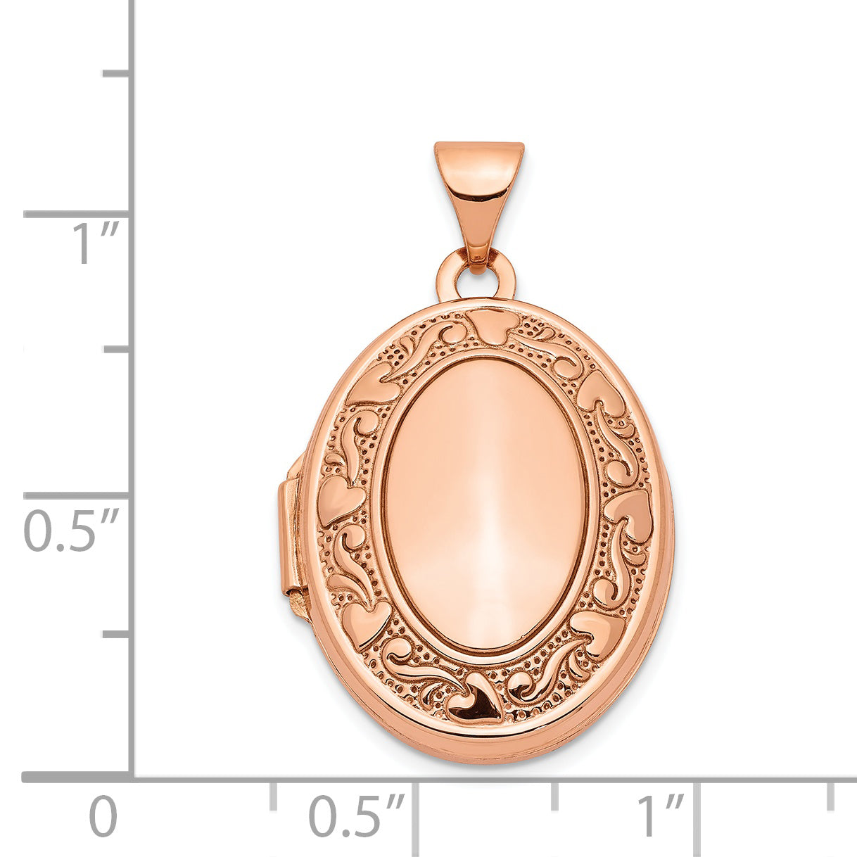 14K Rose Gold 21mm Oval Locket