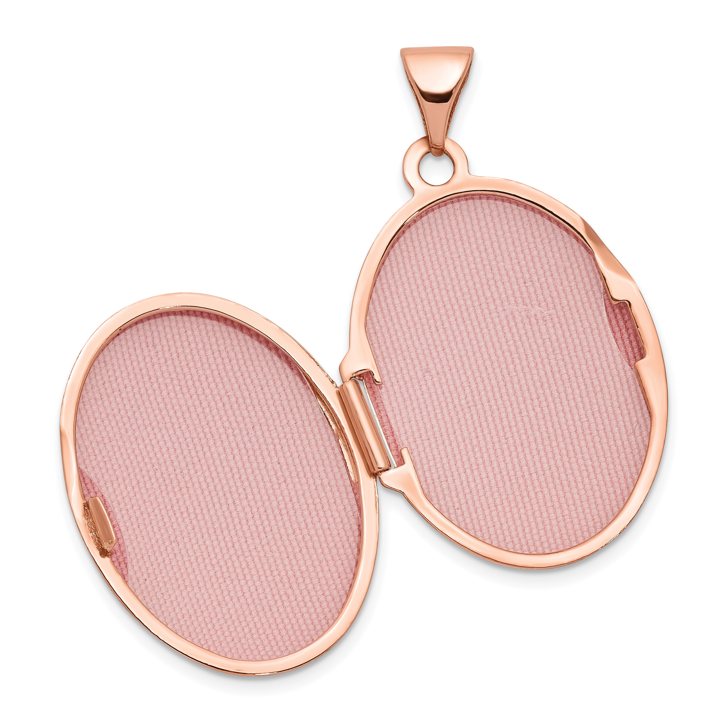 14K Rose Gold 21mm Domed Oval Locket