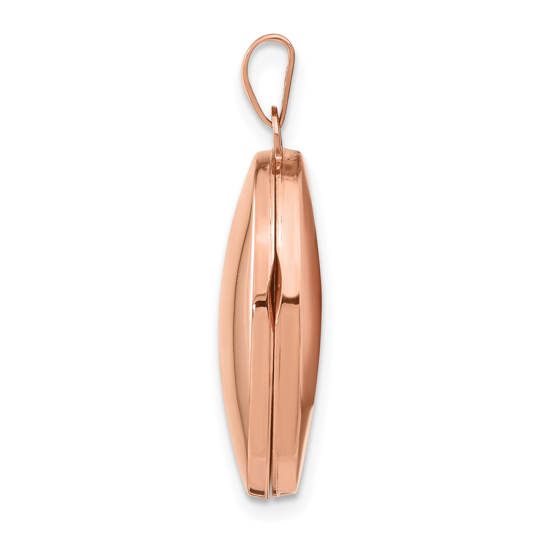 14K Rose Gold Polished 21mm Oval Locket