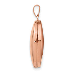 14K Rose Gold Polished 21mm Oval Locket