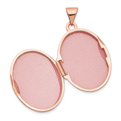 14K Rose Gold Polished 21mm Oval Locket