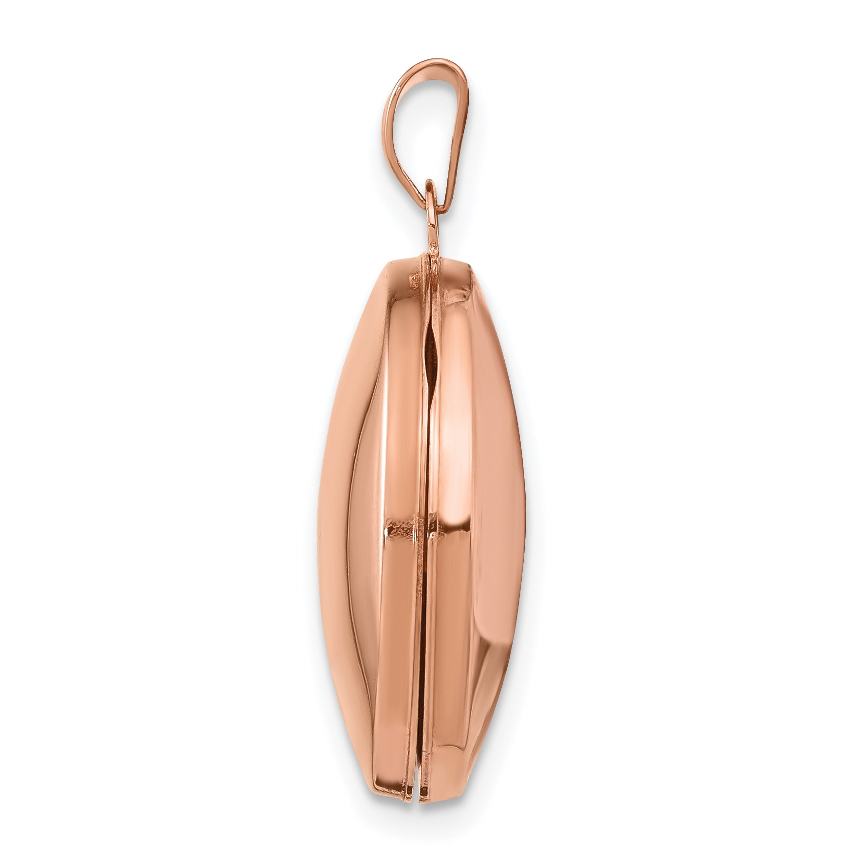 14K Rose Gold 20mm Round Plain Flat Locket