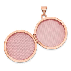 14K Rose Gold 20mm Round Plain Flat Locket