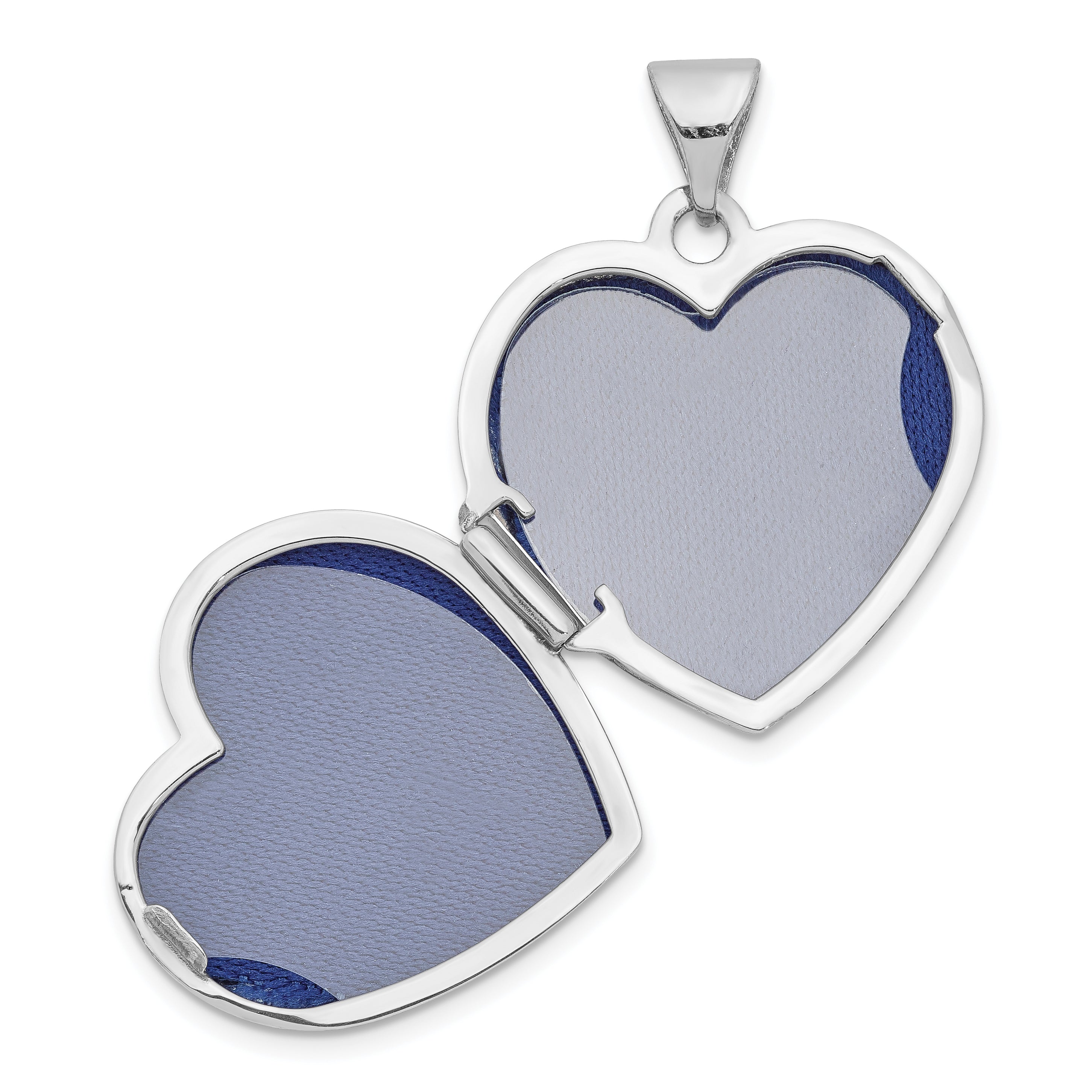 14K White Gold 18mm Heart w/Tree Locket