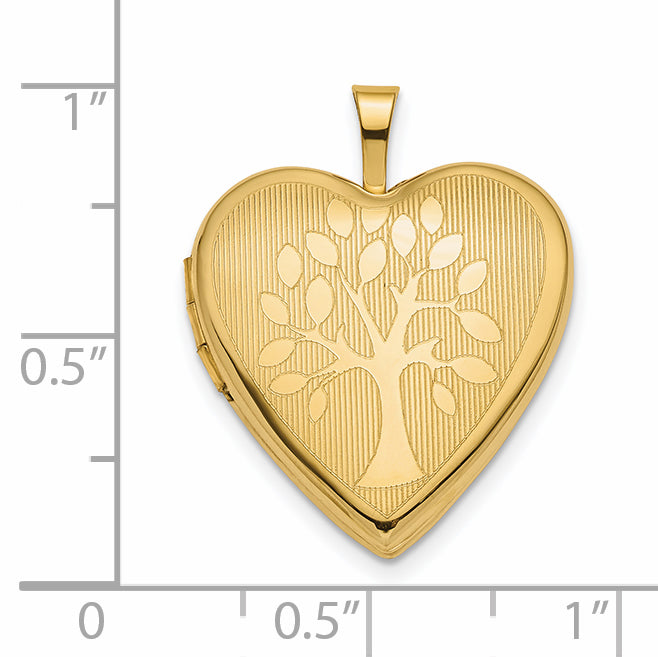 14K 20mm Tree Heart Locket