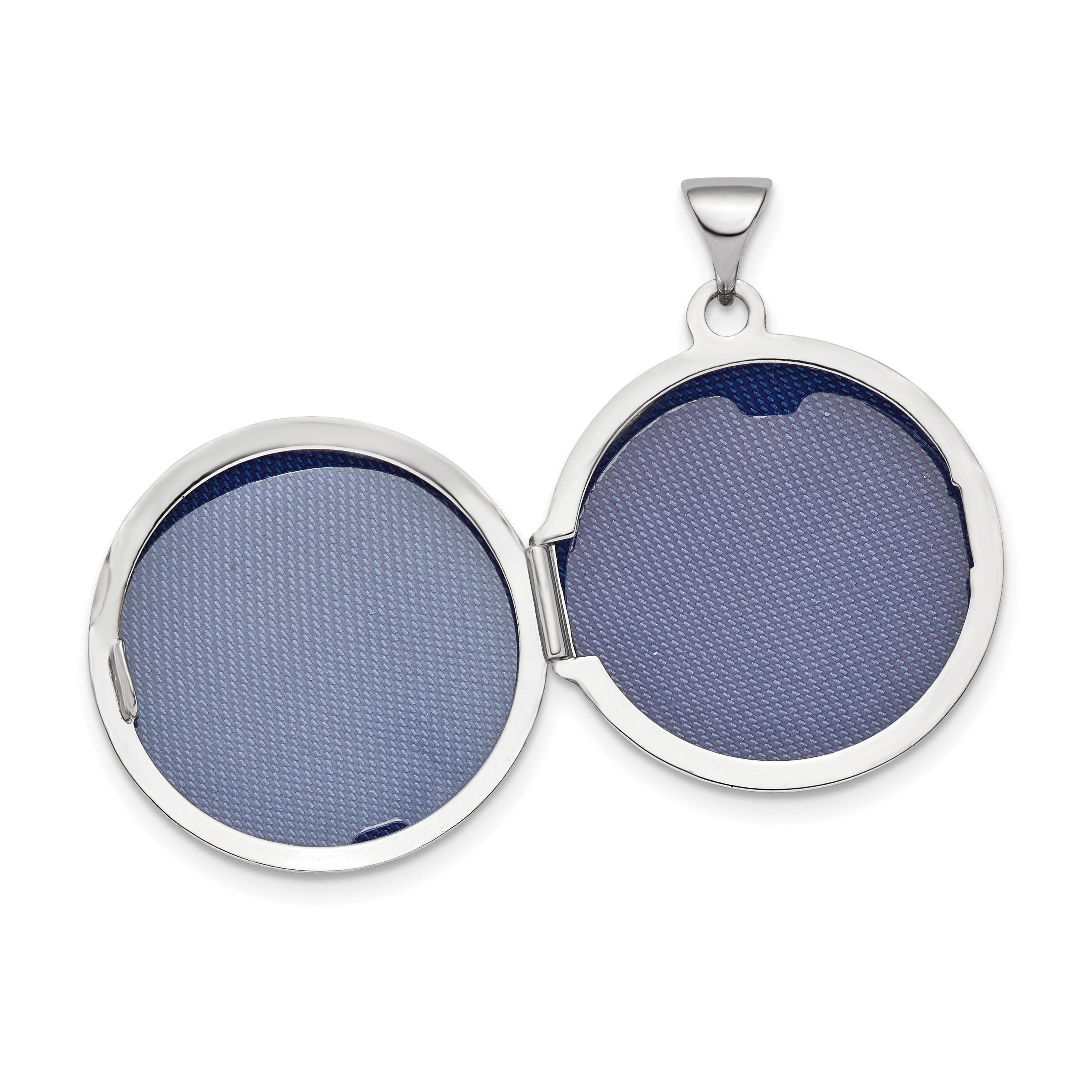 14K White Gold Polished Domed 20mm Round Locket