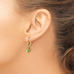 14k 5mm Heart Peridot Earrings