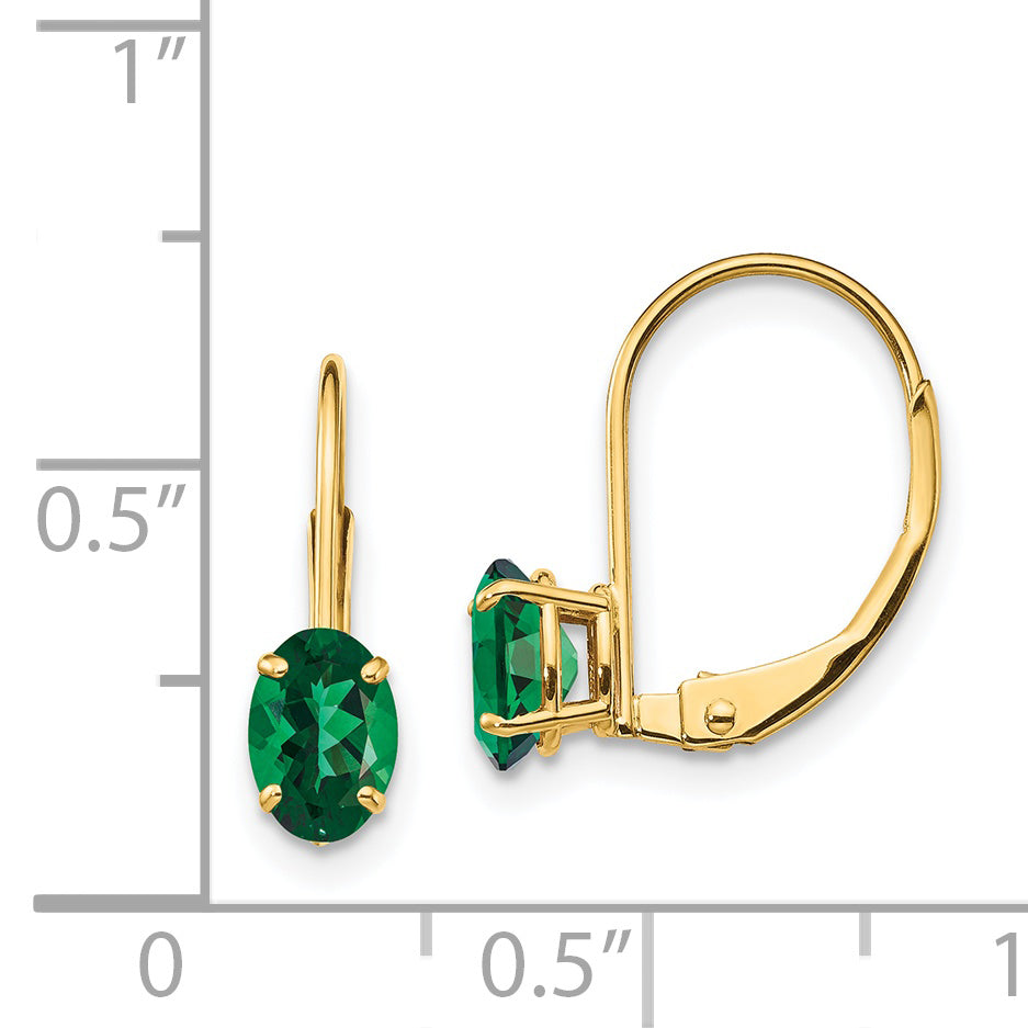 14k Mount St. Helens Oval Leverback Earrings