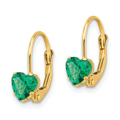 14k 5mm Heart Mount St. Helens Leverback Earrings