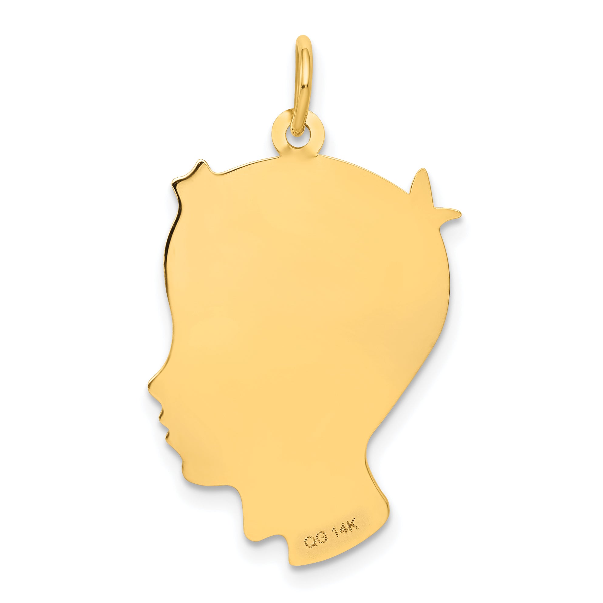 14k .013 Depth Engravable Boy Head Charm