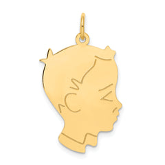 14k .013 Depth Engravable Boy Head Charm