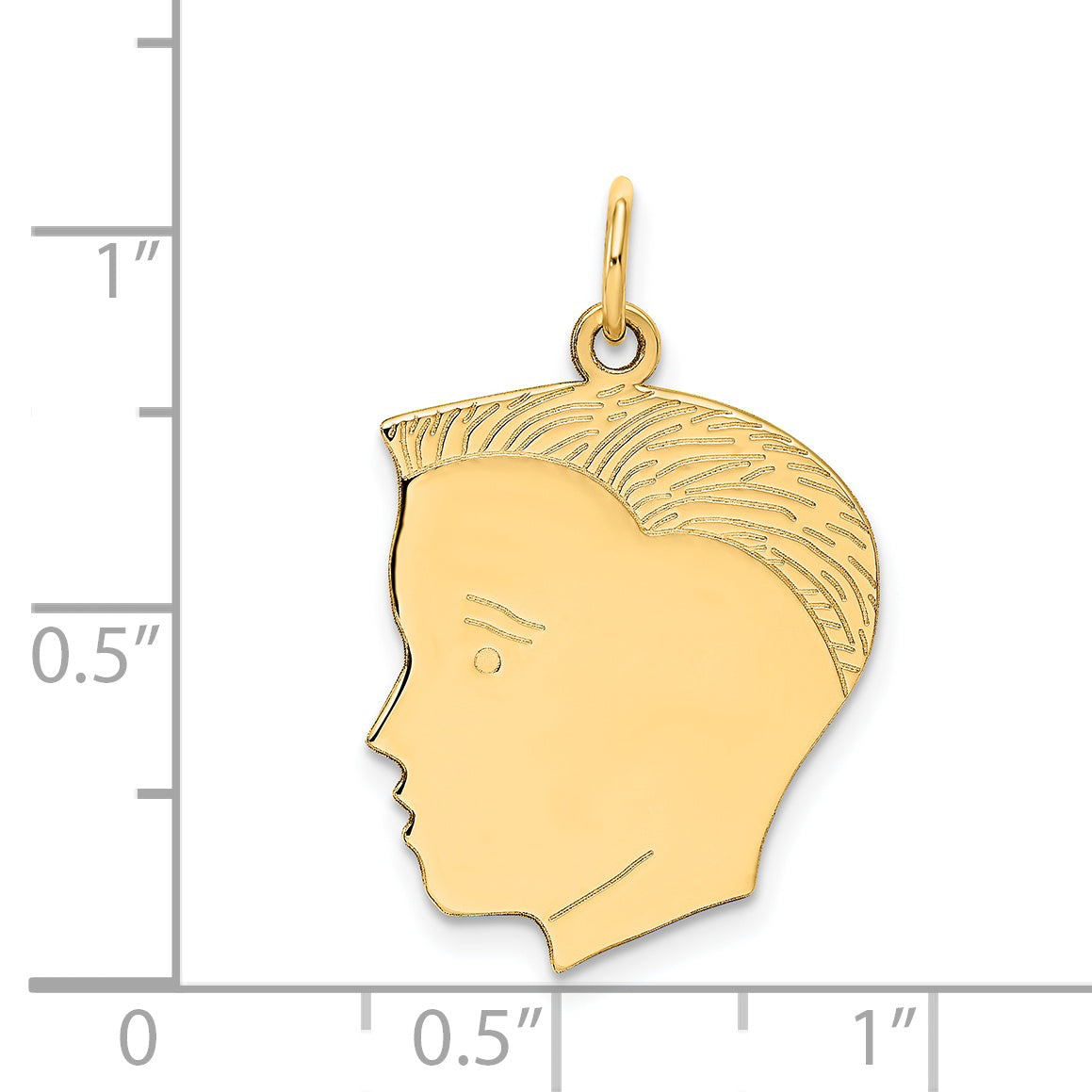 14k .013 Depth Engravable Boy Head Charm