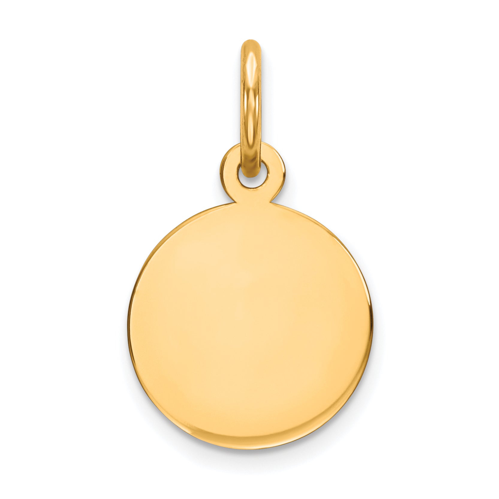 14K Plain .018 Gauge Circular Engravable Disc Charm