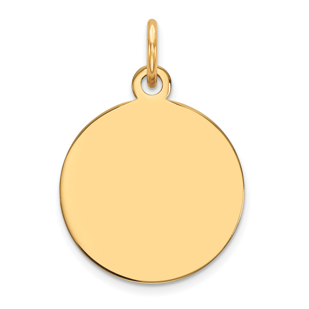 14K Plain .018 Gauge Circular Engravable Disc Charm