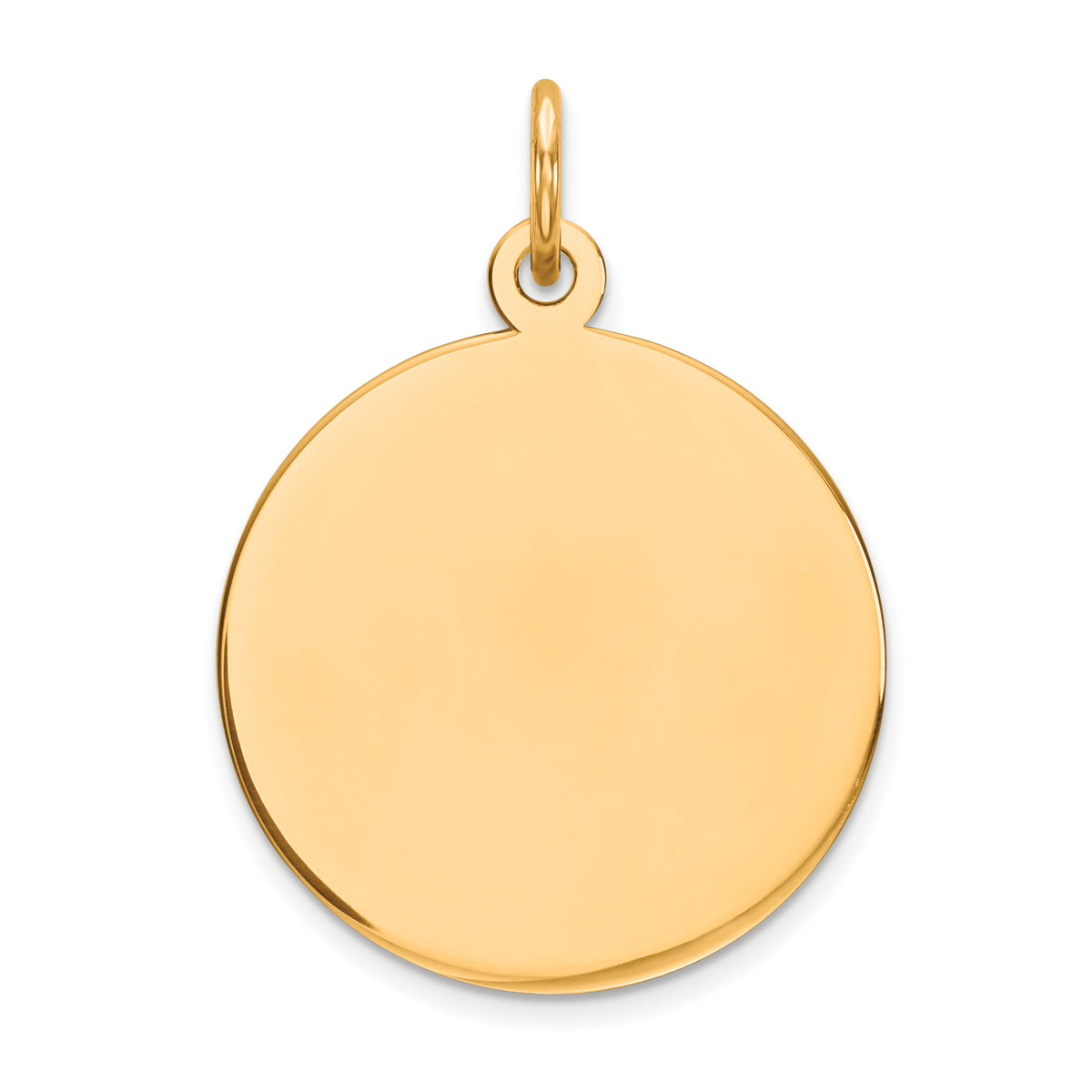 14K Plain .009 Gauge Circular Engravable Disc Charm