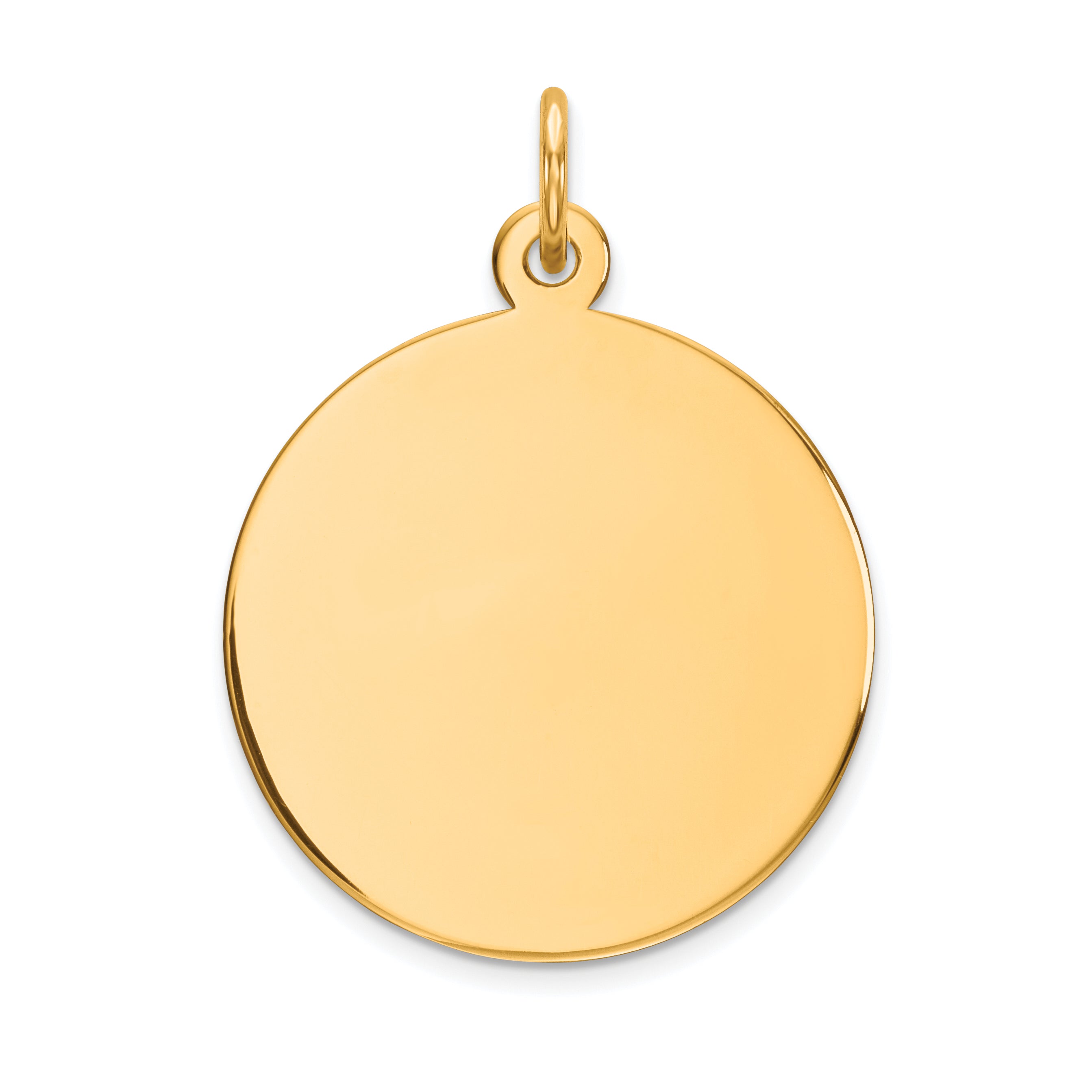 14K Plain .009 Gauge Circular Engravable Disc Charm