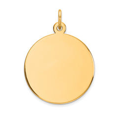 14K Plain .011 Gauge Circular Engravable Disc Charm