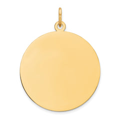 14K Plain .027 Gauge Circular Engravable Disc Charm