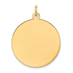 14K Plain .027 Gauge Circular Engravable Disc Charm