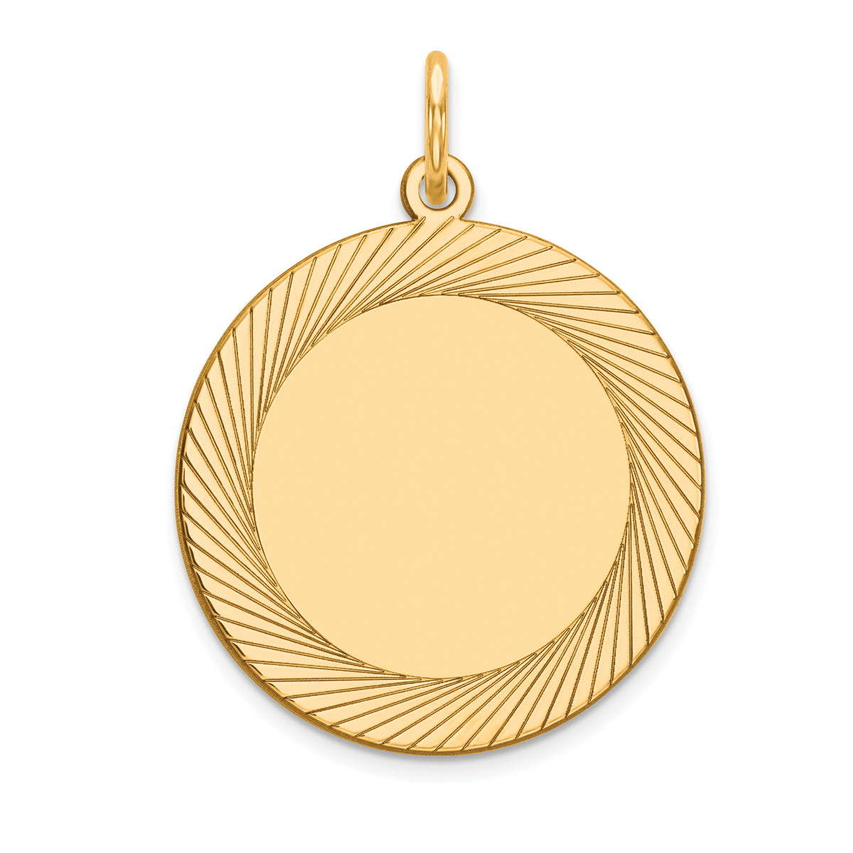 14K Etched Design .027 Gauge Circular Engravable Disc Charm