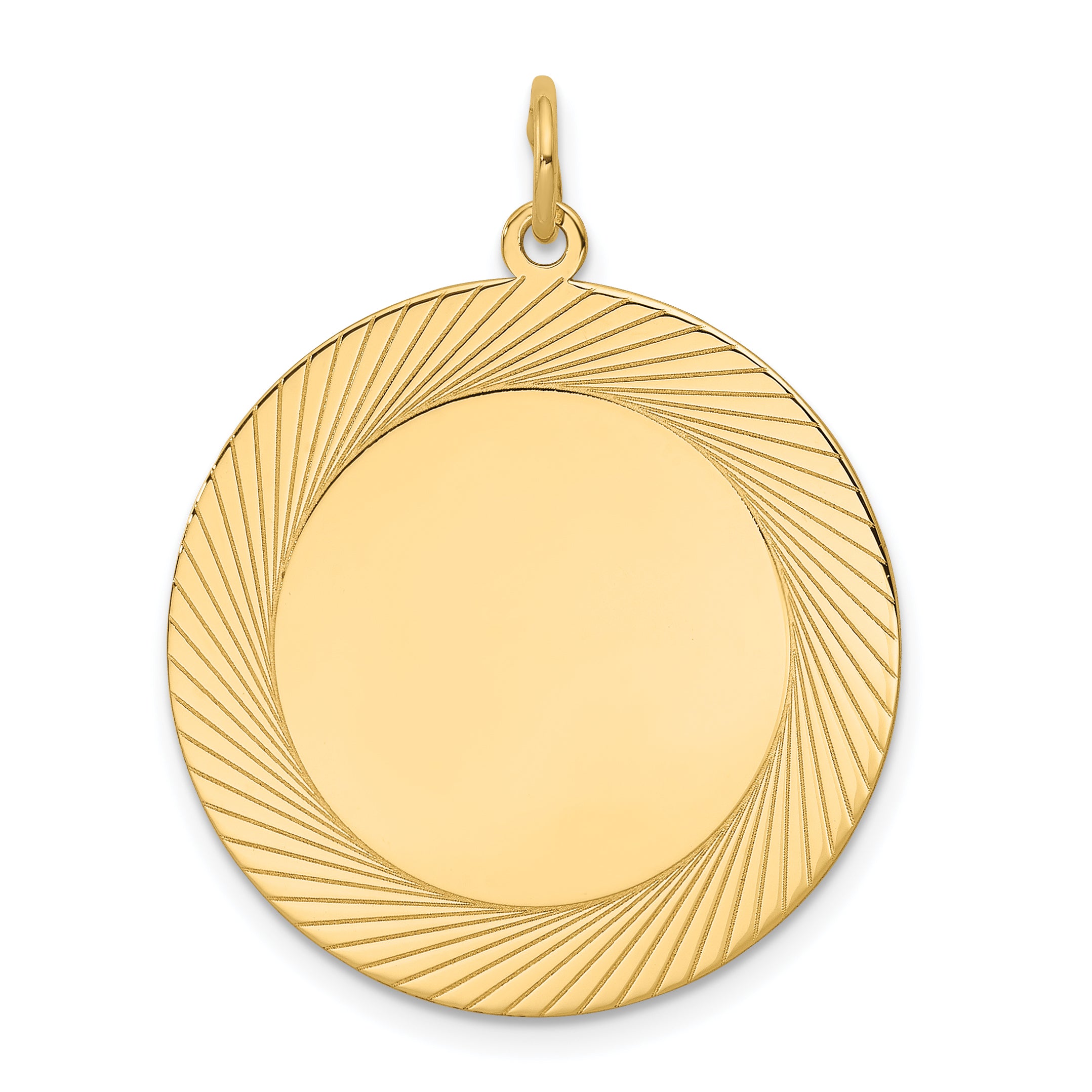 14K Etched Design .018 Gauge Circular Engravable Disc Charm