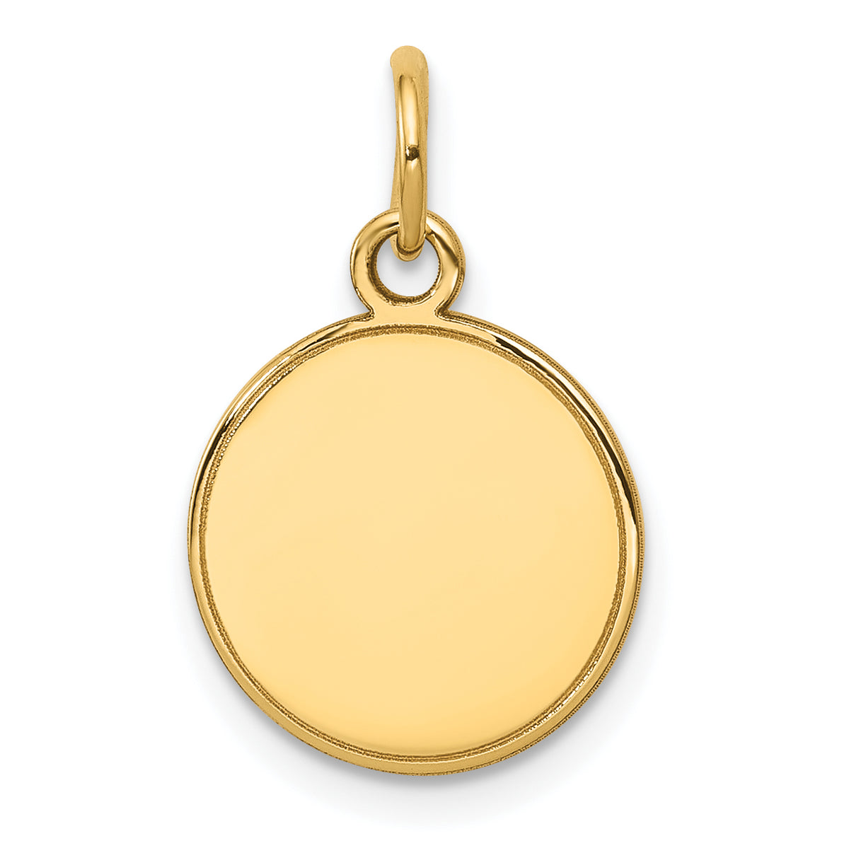 14K Plain .009 Gauge Engravable Round Disc Charm