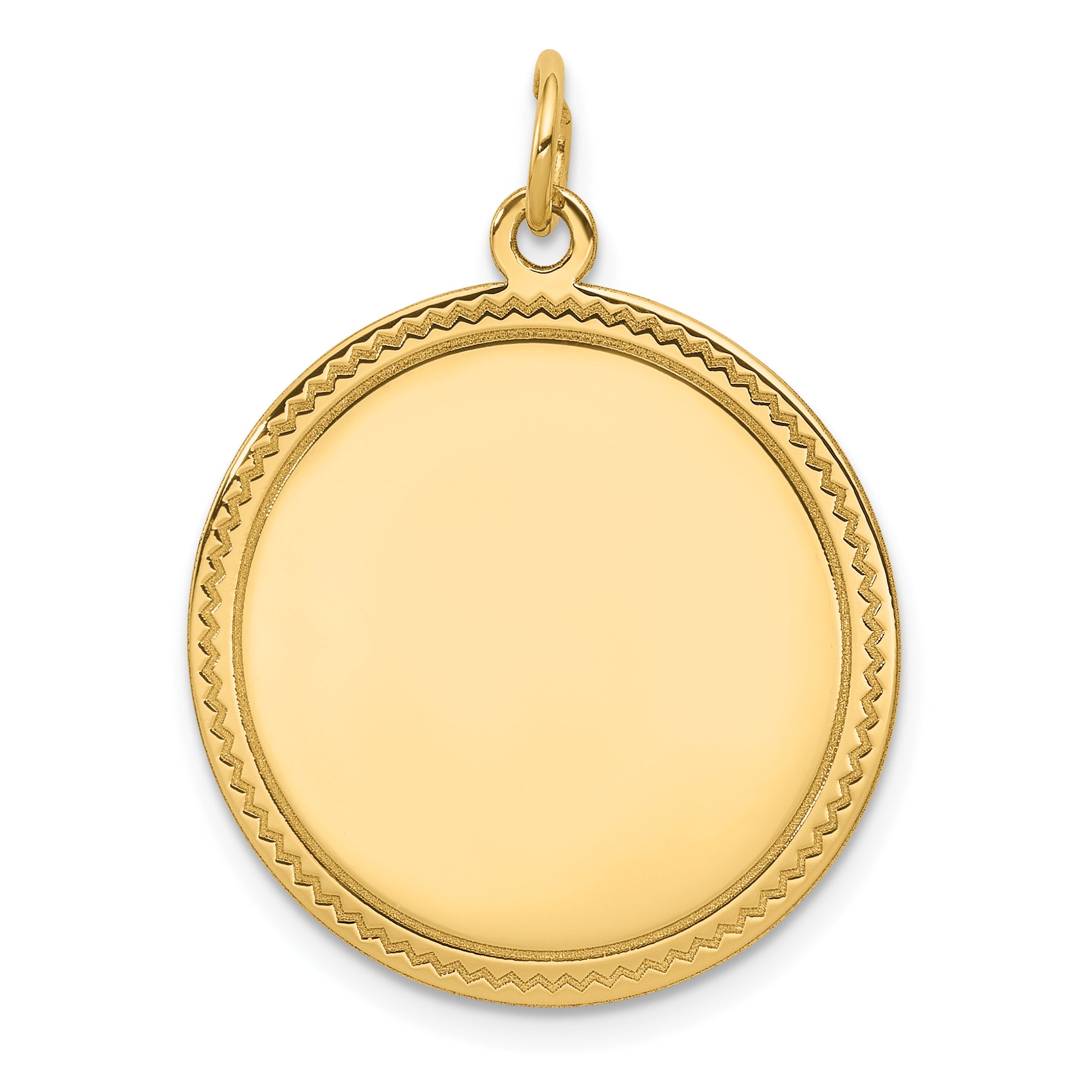 14K Plain .011 Gauge Engravable Round Disc Charm