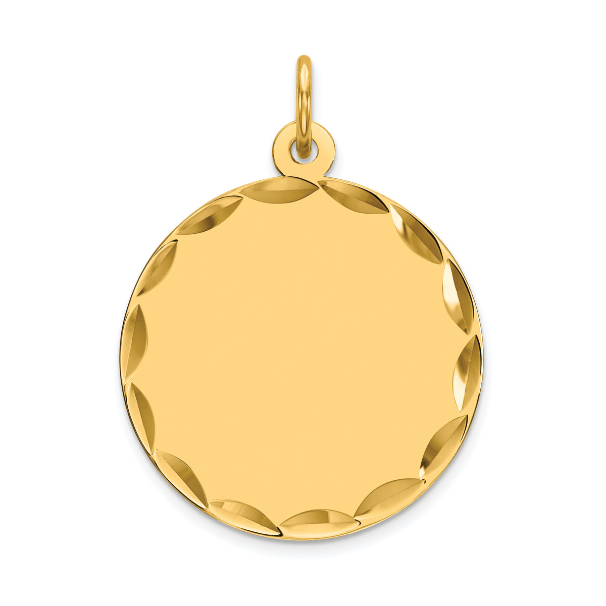 14K Etched .011 Gauge Engravable Round Disc Charm