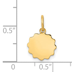 14k .009 Gauge Engravable Scalloped Disc Charm