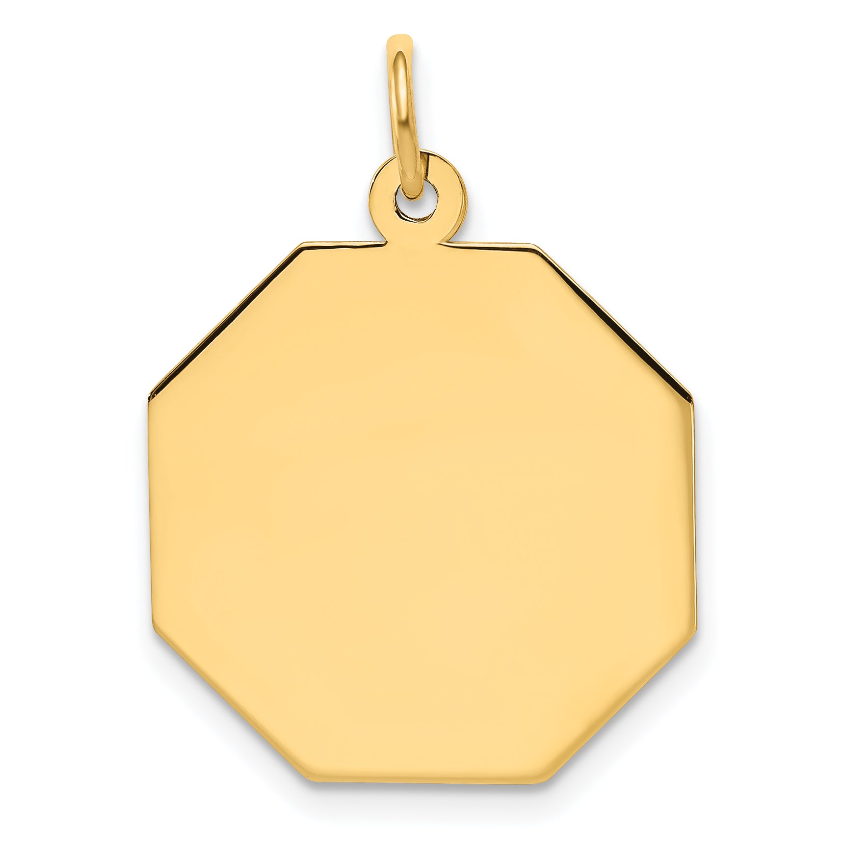 14K Plain .009 Gauge Engravable Octagonal Disc Charm