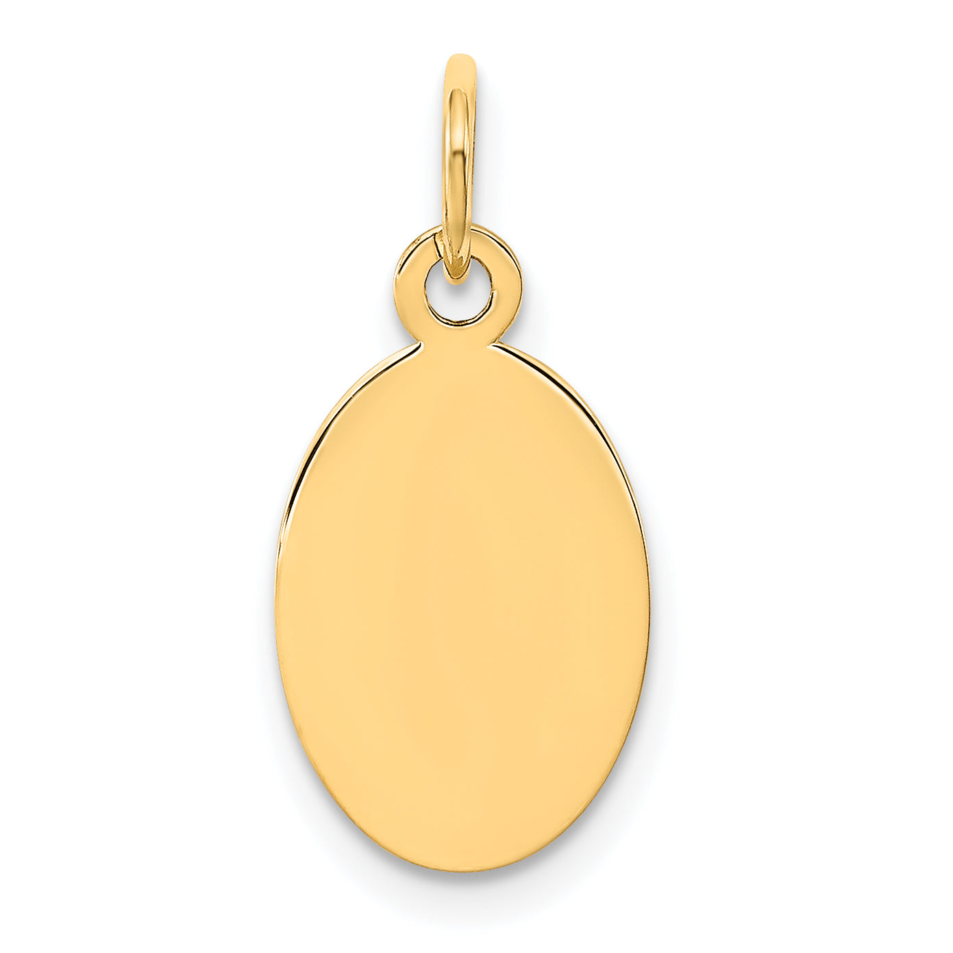 14K Plain .027 Gauge Engravable Oval Disc Charm