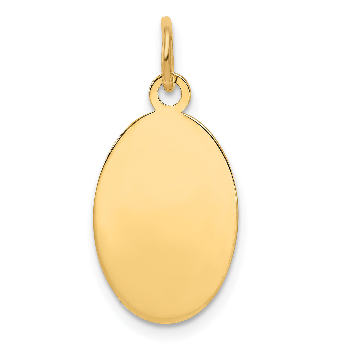 14K Plain .009 Gauge Engravable Oval Disc Charm