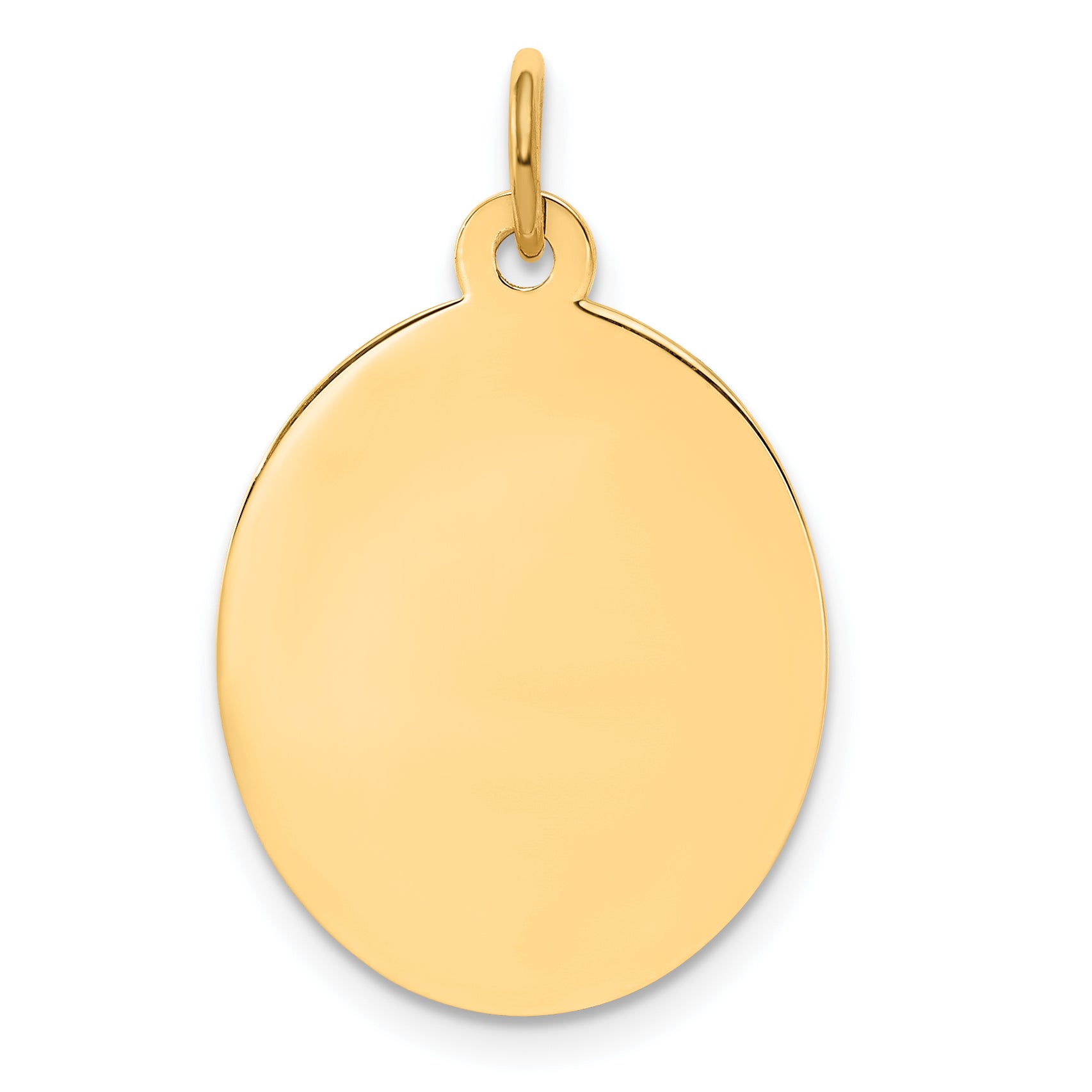 14K Plain .009 Gauge Engravable Oval Disc Charm