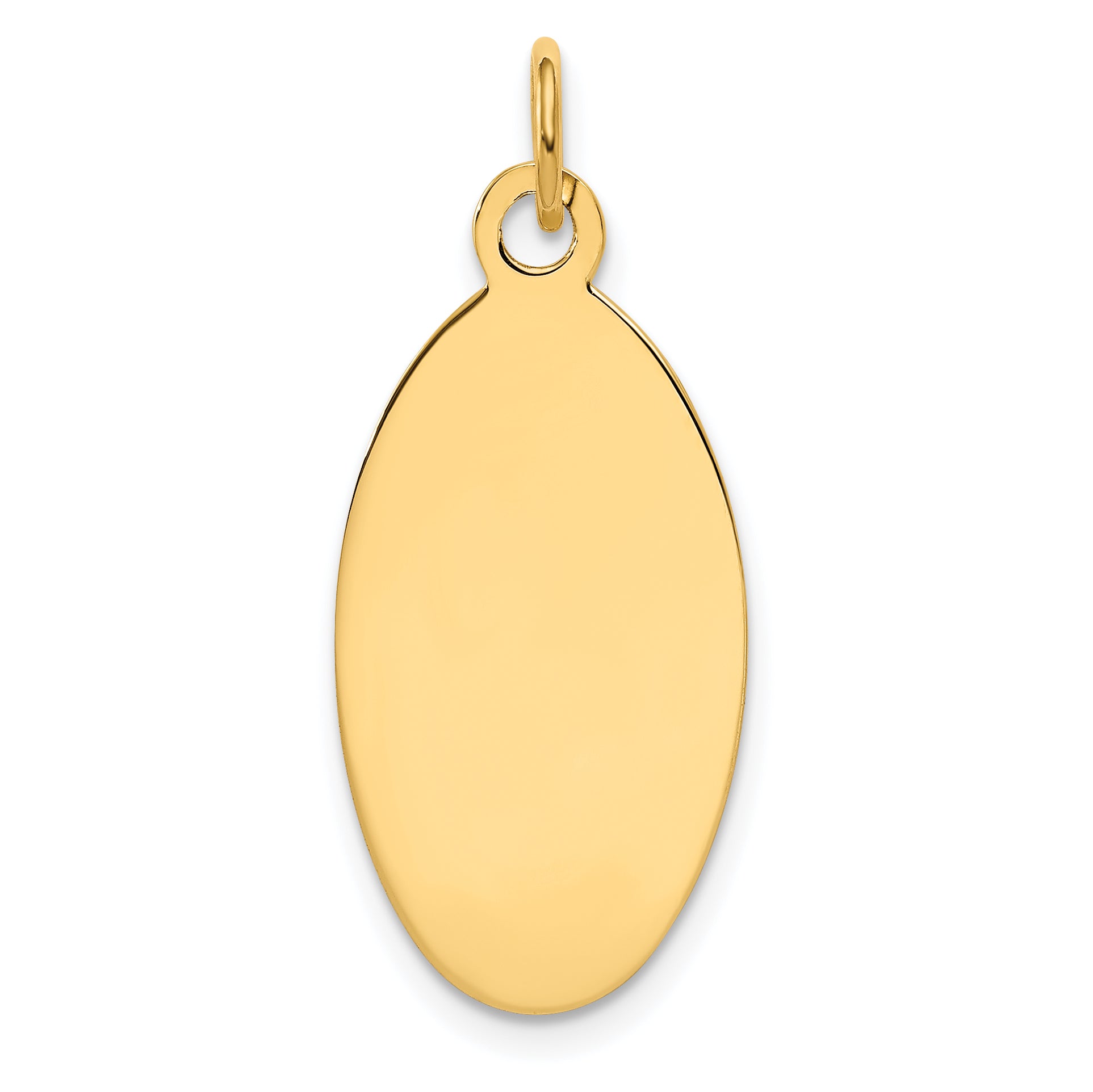 14K Plain .013 Gauge Engravable Elliptical Disc Charm