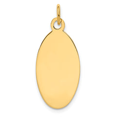 14K Plain .018 Gauge Engravable Elliptical Disc Charm