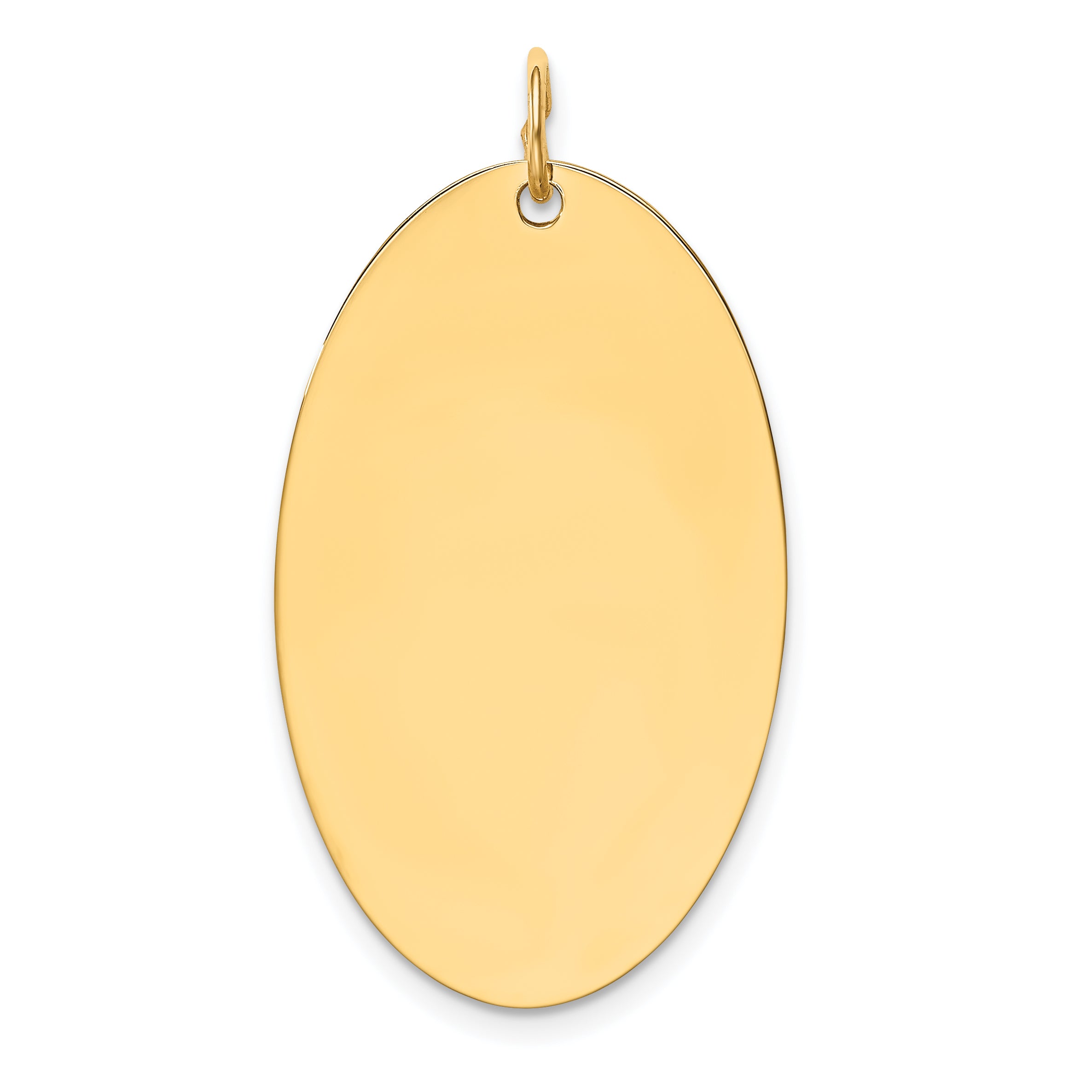 14K Plain .013 Gauge Engravable Elliptical Disc Charm