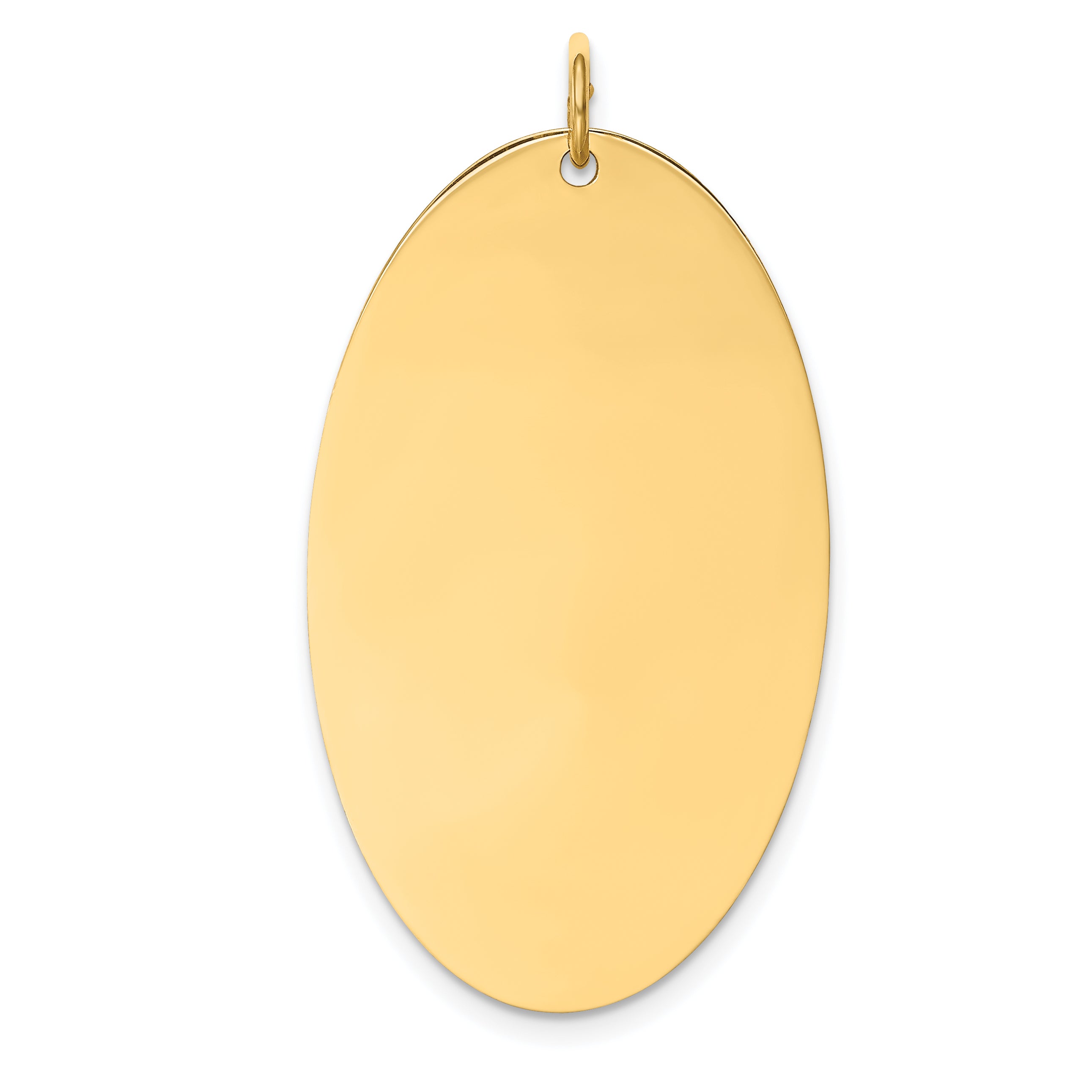 14K Plain .011 Gauge Engravable Elliptical Disc Charm