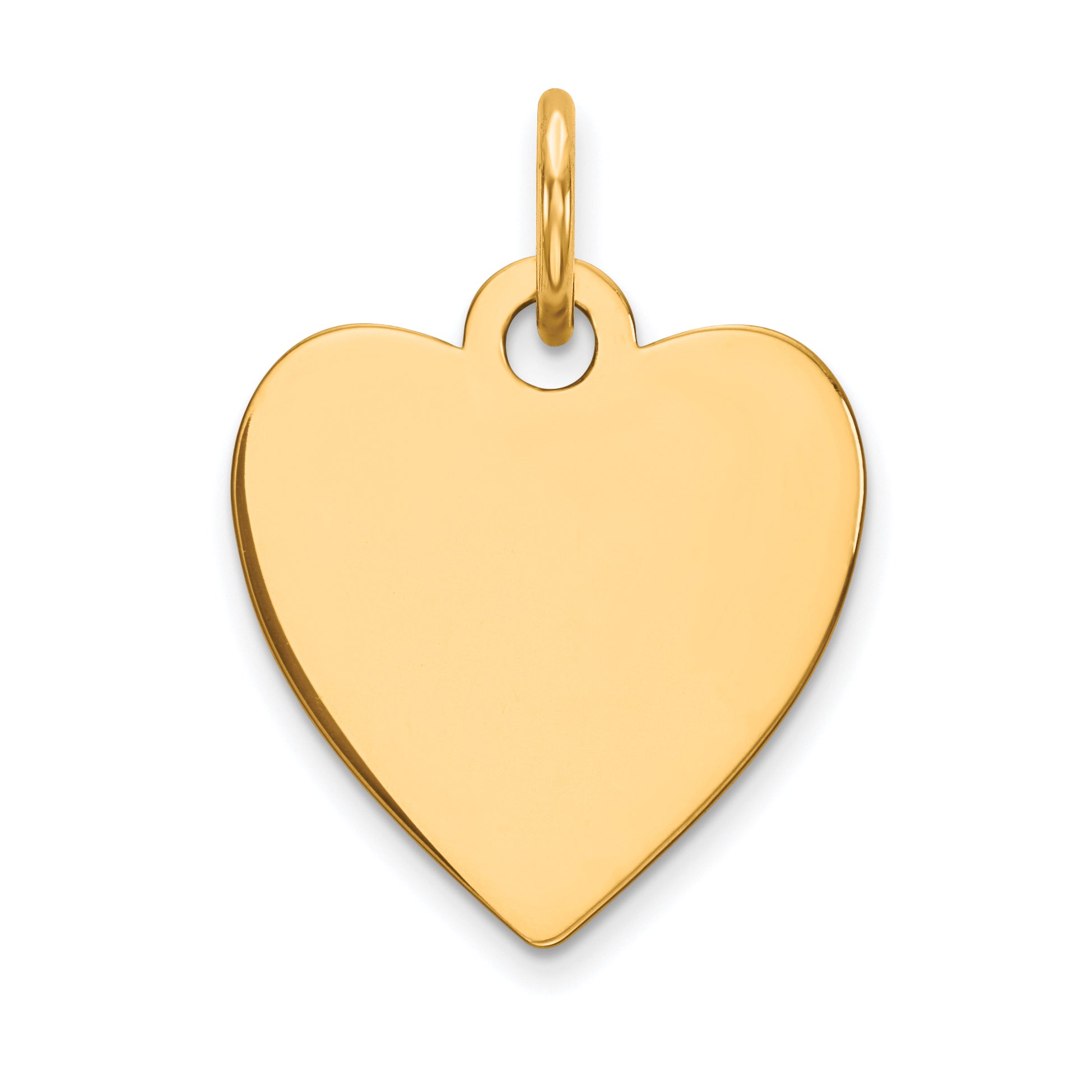 14K Plain .035 Gauge Engravable Heart Disc Charm