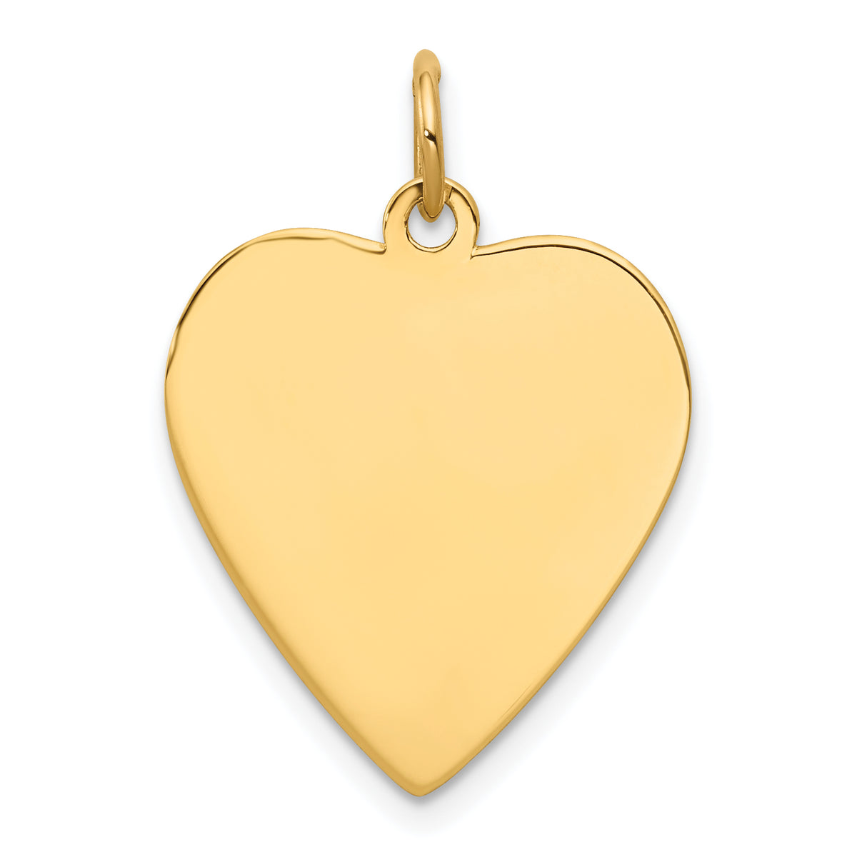 14K Plain .035 Gauge Engravable Heart Disc Charm