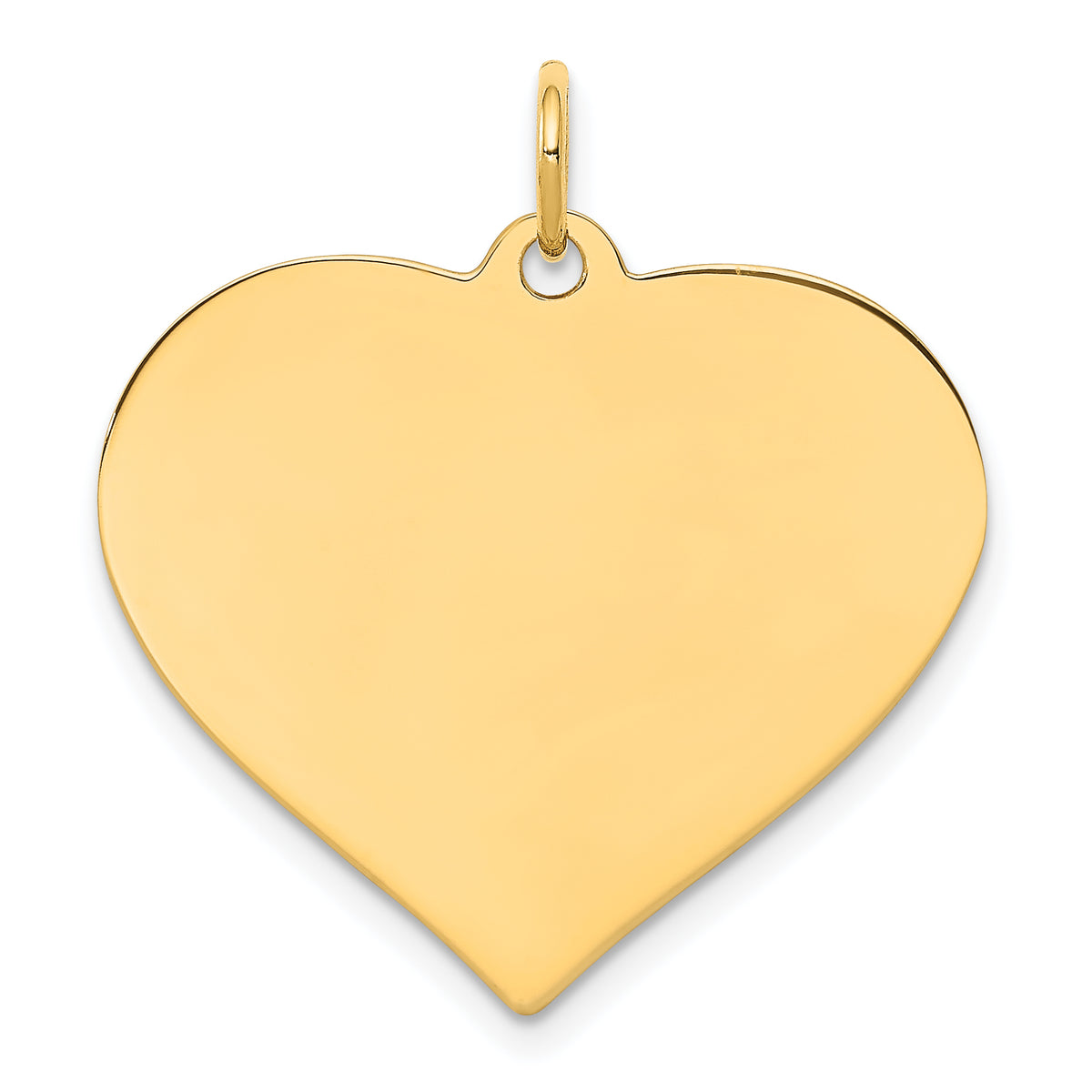 14K Plain .011 Gauge Engravable Heart Disc Charm