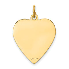 14k Etched .018 Gauge Engravable Heart Disc Charm