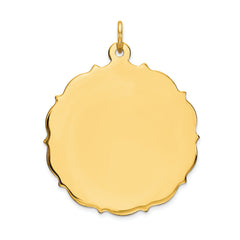 14K Plain .018 Gauge Engravable Disc Charm