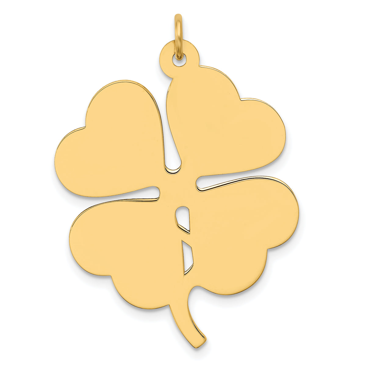 14K Plain .018 Gauge Engravable Clover Disc Charm