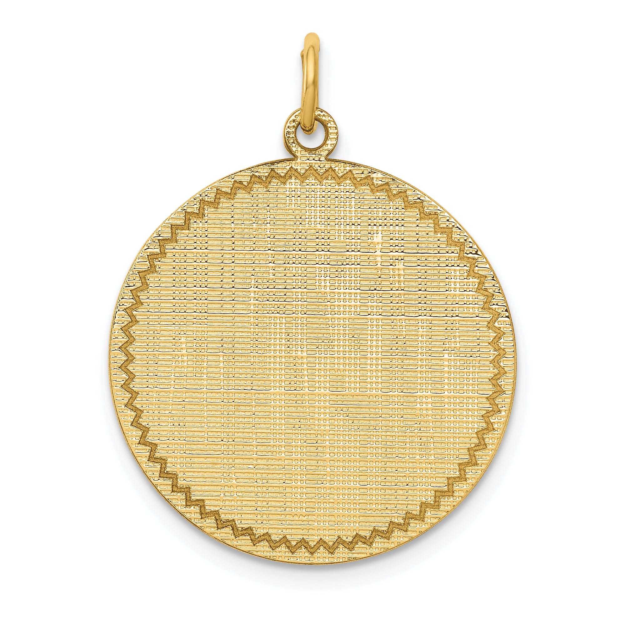 14K Patterned .018 Gauge Circular Engravable Disc Charm