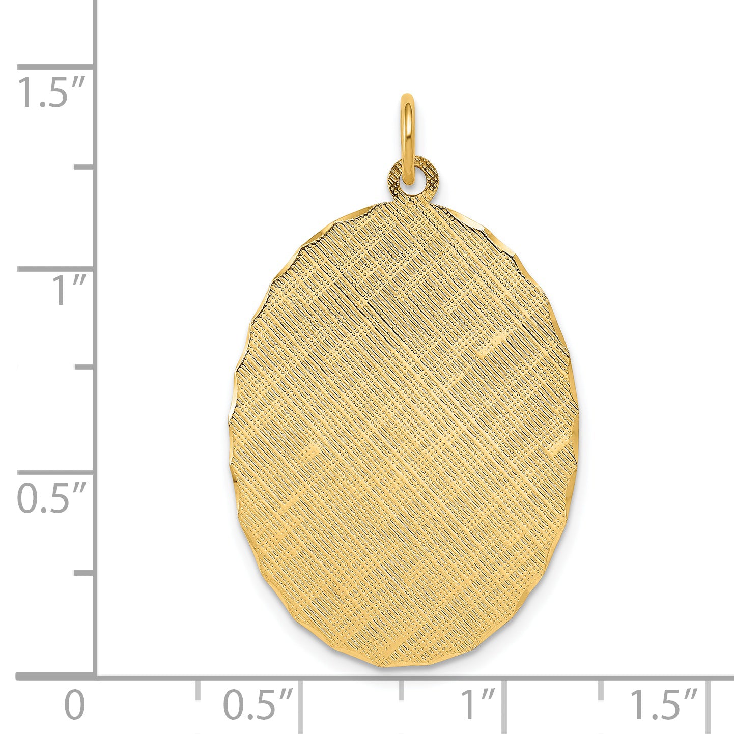 14k Patterned .018 Gauge Engravable Oval Disc Charm