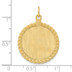 14k Patterned .013 Gauge Engravable Rope Disc w/Satin Back