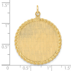 14k Patterned .013 Gauge Engravable Rope Disc w/Satin Back