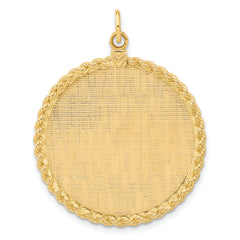 14k Patterned .013 Gauge Engravable Rope Disc w/Satin Back